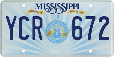 MS license plate YCR672