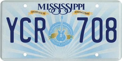 MS license plate YCR708