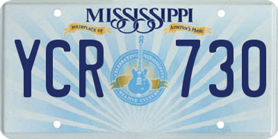 MS license plate YCR730