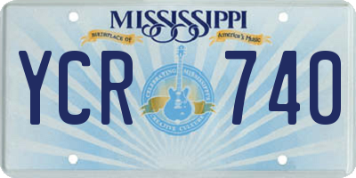 MS license plate YCR740