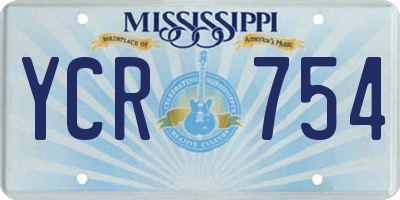 MS license plate YCR754