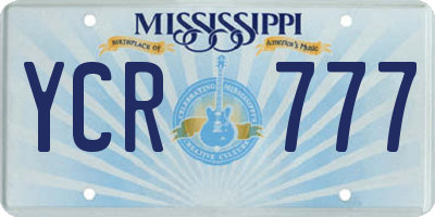 MS license plate YCR777