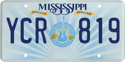 MS license plate YCR819