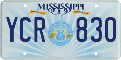 MS license plate YCR830