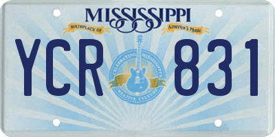 MS license plate YCR831
