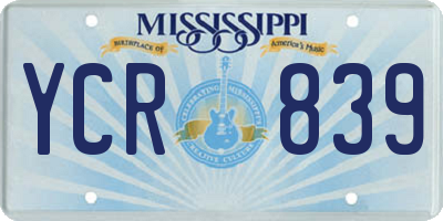 MS license plate YCR839