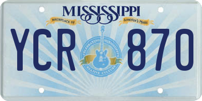 MS license plate YCR870