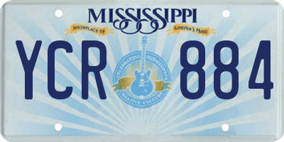 MS license plate YCR884