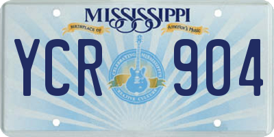 MS license plate YCR904