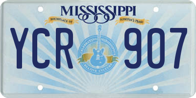 MS license plate YCR907