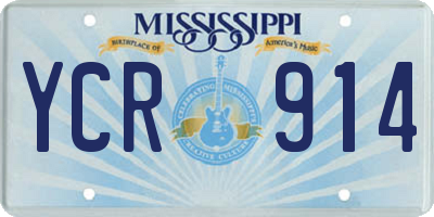MS license plate YCR914