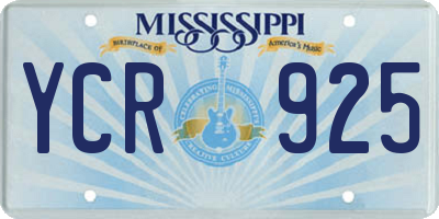 MS license plate YCR925