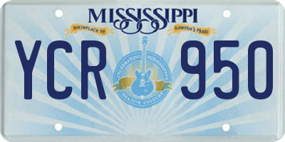 MS license plate YCR950