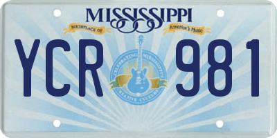 MS license plate YCR981