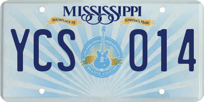 MS license plate YCS014