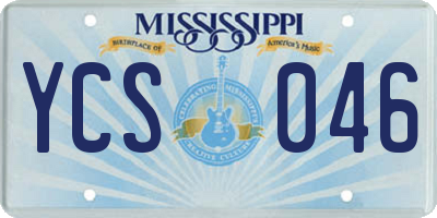 MS license plate YCS046