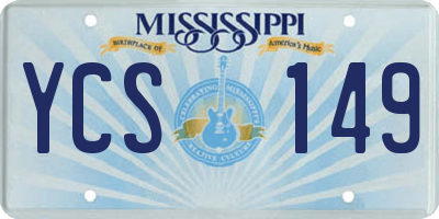 MS license plate YCS149