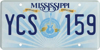 MS license plate YCS159