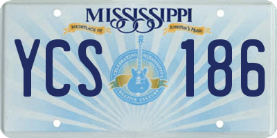 MS license plate YCS186