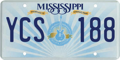 MS license plate YCS188