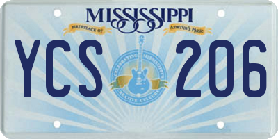MS license plate YCS206