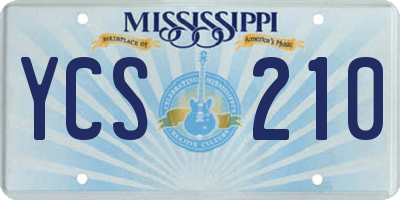 MS license plate YCS210