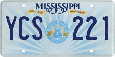 MS license plate YCS221