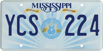 MS license plate YCS224