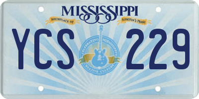 MS license plate YCS229