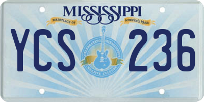 MS license plate YCS236