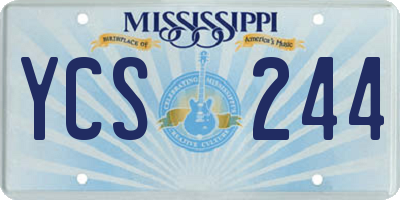 MS license plate YCS244