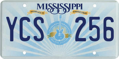 MS license plate YCS256