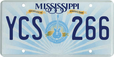 MS license plate YCS266