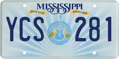 MS license plate YCS281