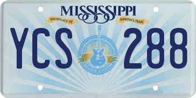 MS license plate YCS288