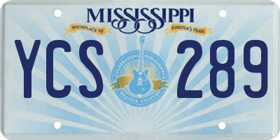 MS license plate YCS289