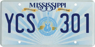 MS license plate YCS301