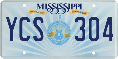 MS license plate YCS304