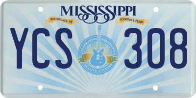 MS license plate YCS308