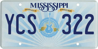MS license plate YCS322