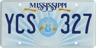 MS license plate YCS327