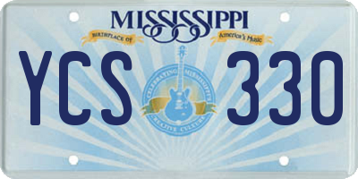 MS license plate YCS330