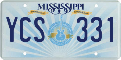 MS license plate YCS331