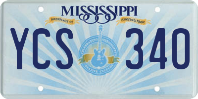 MS license plate YCS340