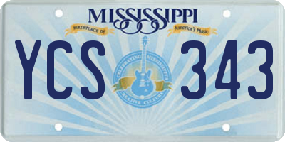MS license plate YCS343