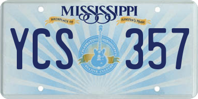 MS license plate YCS357