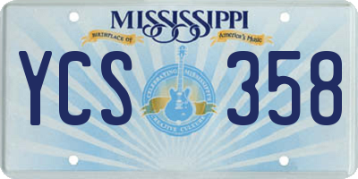MS license plate YCS358