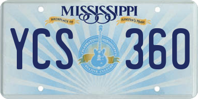 MS license plate YCS360