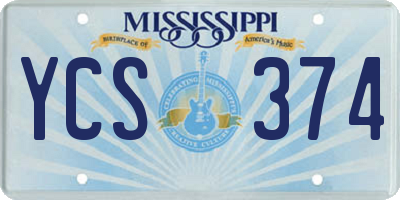 MS license plate YCS374