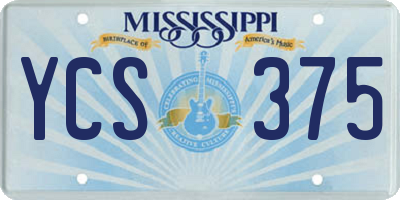 MS license plate YCS375